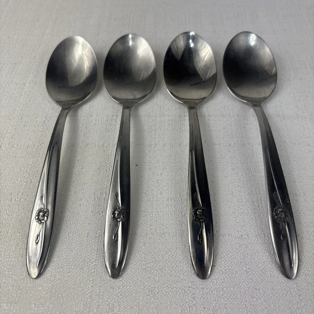 Sears Roebuck‎ Provincial Rose Stainless Soup Spoon 7 1/4